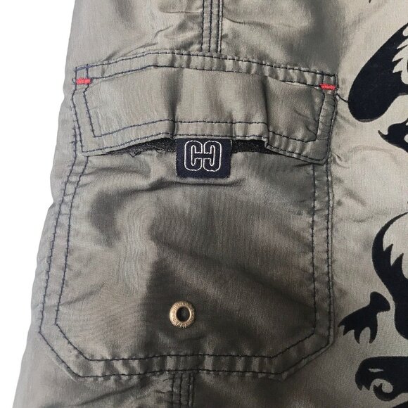 Vintage 90s Y2K CC Counter Culture Boardshorts Mens 34 Dragon Rave Skater Surfer - Picture 11 of 15